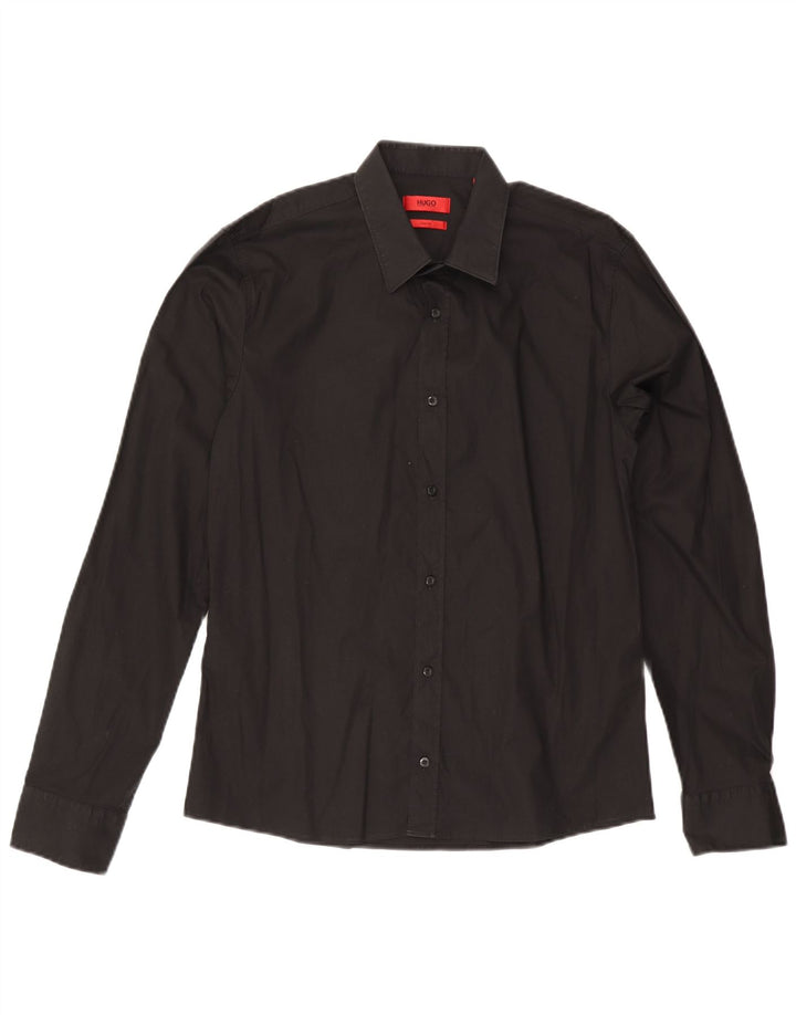 Hugo Boss Chemise Slim Fit en coton noir moyen
