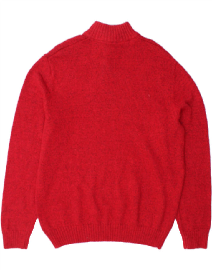 CHAPS Mens Zip Neck Jumper Sweater XL Red Cotton Vintage Chaps and Second-Hand Chaps from Messina Hembry 