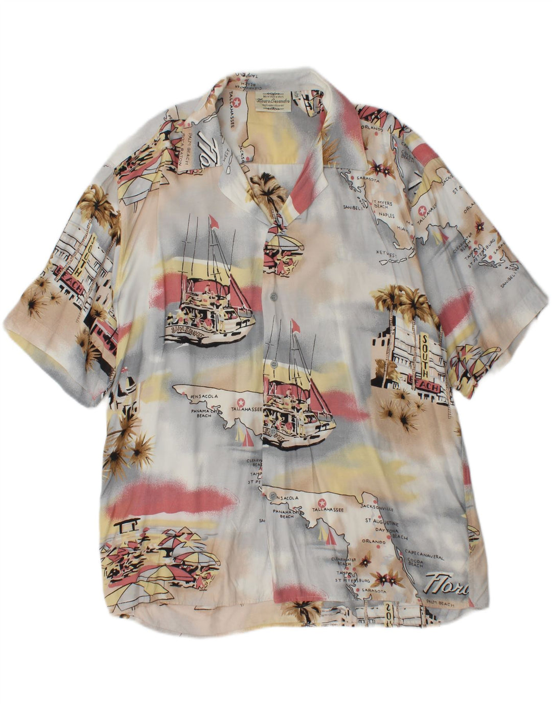 MAURO GESANDRO Chemise à Manches Courtes à Motif Abstrait Homme XL Multicolore