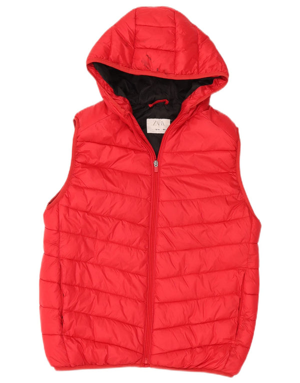 Zara Gilet rembourré à capuche garçon 13-14 ans Rouge Nylon