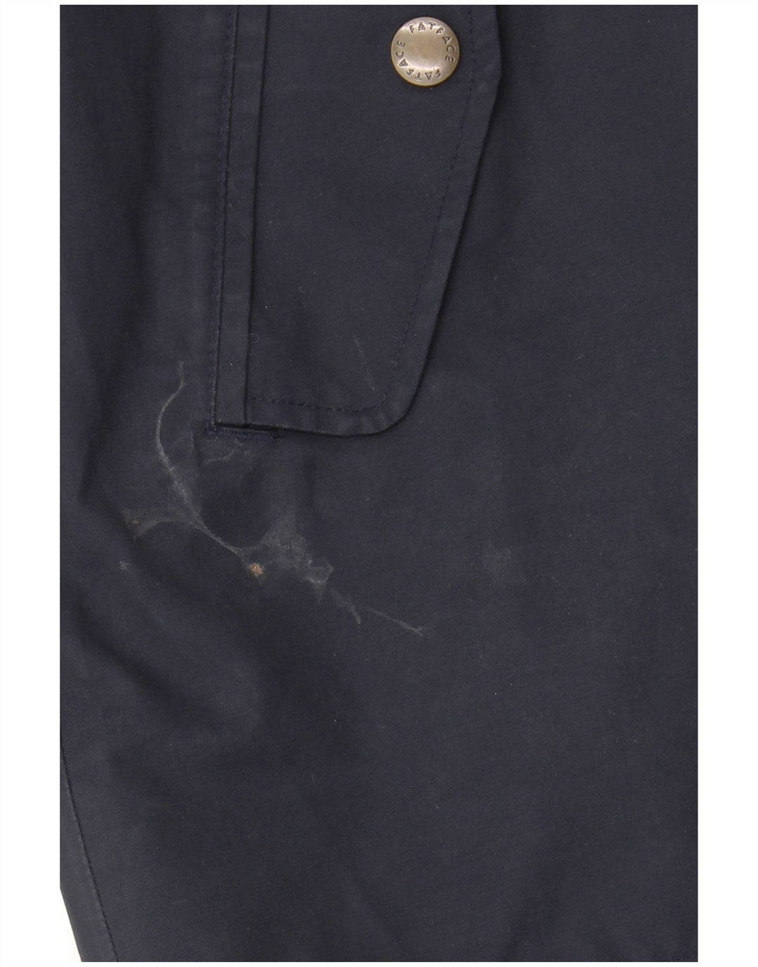 Fat Face Veste de pluie à capuche pour femme UK 12 Bleu marine moyen Coton