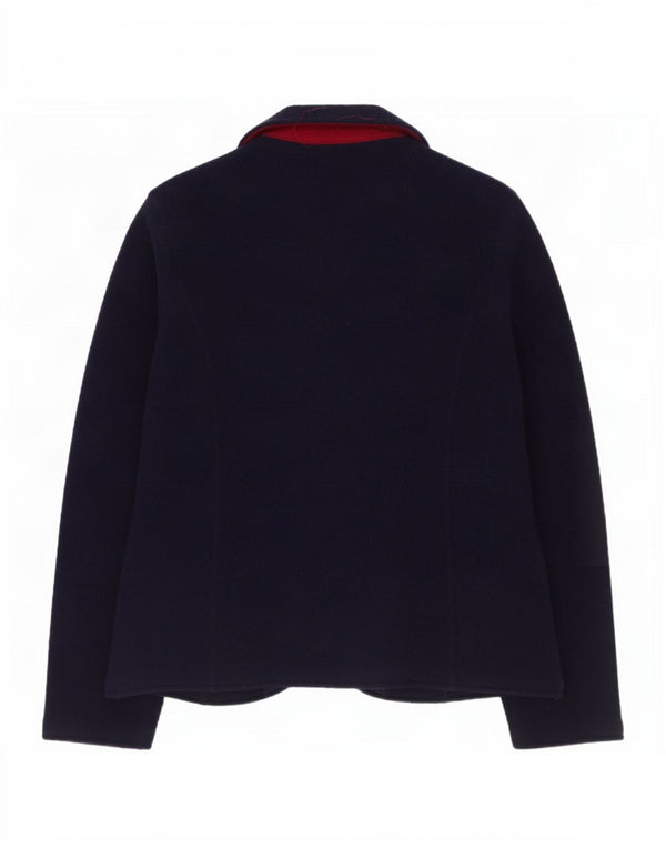 Laura Ashley Veste blazer en tricot à 3 boutons pour femme UK 12 Bleu marine moyen