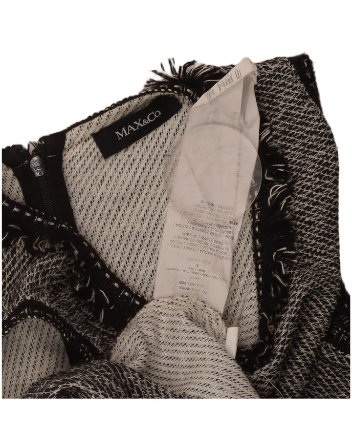 MAX & CO. Robe trapèze sans manches pour femme UK 8 Small Noir Coton