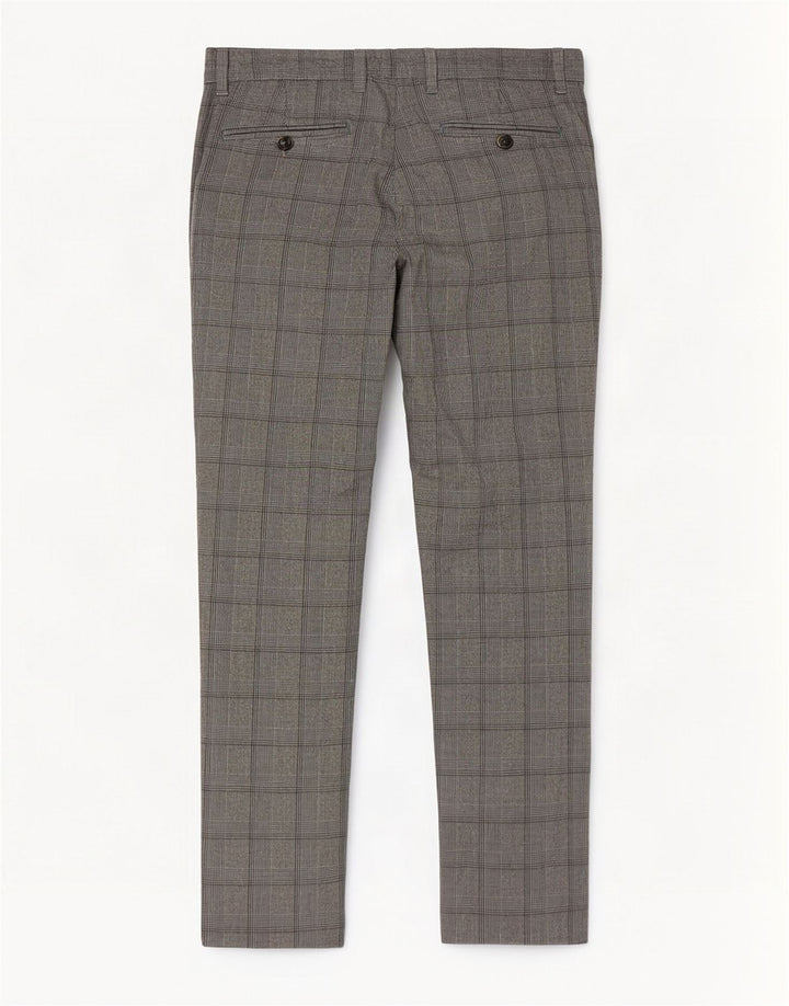 Ted Baker Pantalon décontracté slim pour homme W32 L31 Gris à carreaux Polyester