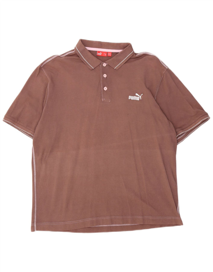 Puma Polo Homme Large Marron Coton