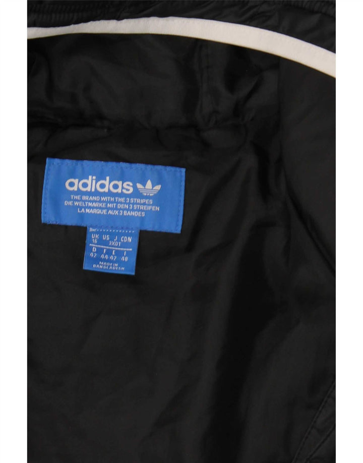 Adidas Veste rembourrée à capuche pour femme UK 16 Large Noir Polyester
