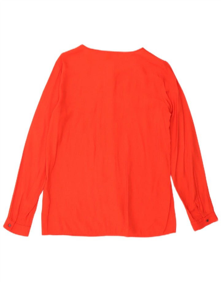 Benetton Chemise Chemisier UK 10 Petite Viscose Rouge Femme