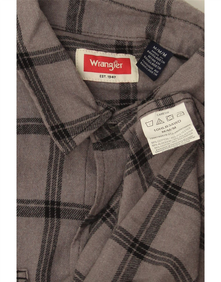 Wrangler Chemise Flanelle Homme Gris Moyen Carreaux Coton