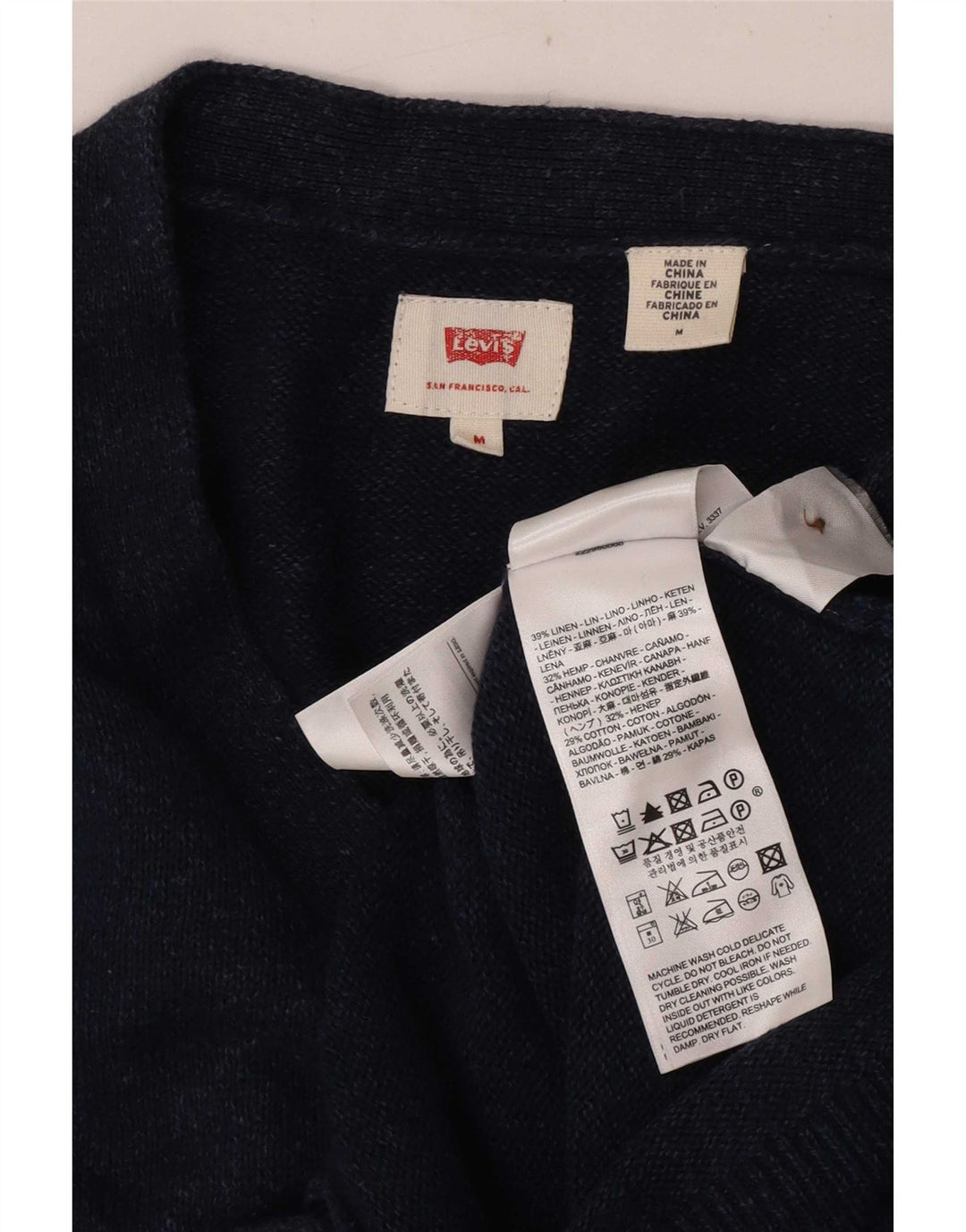 Levi's Cardigan Sweater Homme Bleu Marine Lin