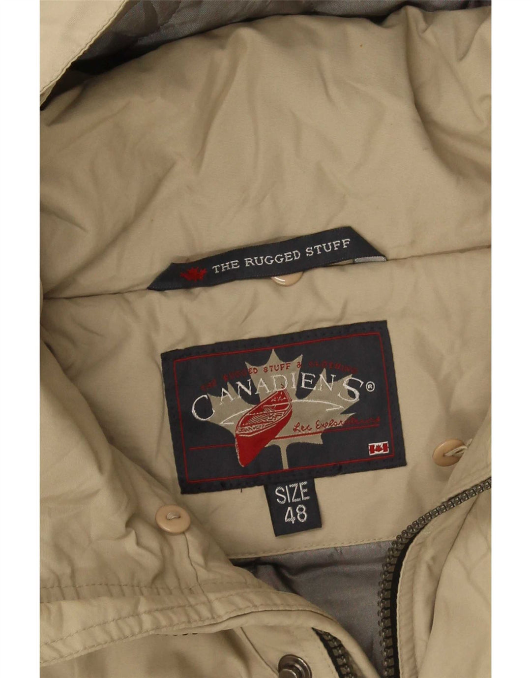 Manteau matelassé à capuche pour hommes Canadiens IT 48 coton beige moyen