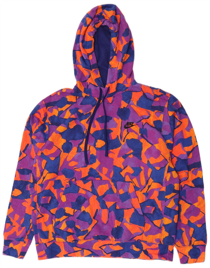 Nike Pull à capuche pour homme en coton géométrique multicolore