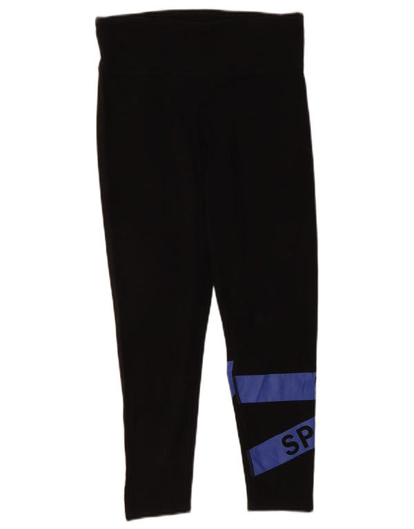 Dkny Legging court graphique pour femme UK 12 Coton color block noir moyen