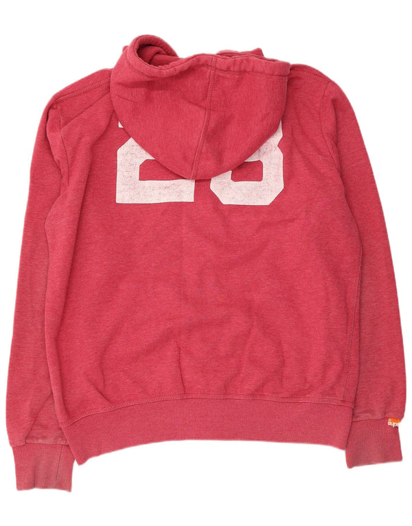 SUPERDRY Pull à capuche zippé graphique pour homme 2XL Rouge Coton
