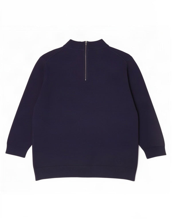 John Lewis Womens 3/4 Sleeve Crew Neck Jumper Sweater UK 18 XL Navy Blue