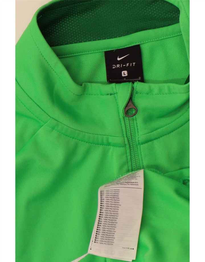 Nike Hommes Dri Fit Graphic Survêtement Top Veste Large Vert Colorblock