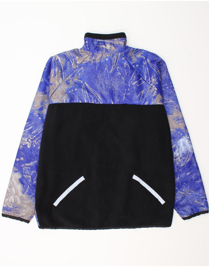 vintage Mens Survêtement Top Veste XL Bleu Floral Polyester