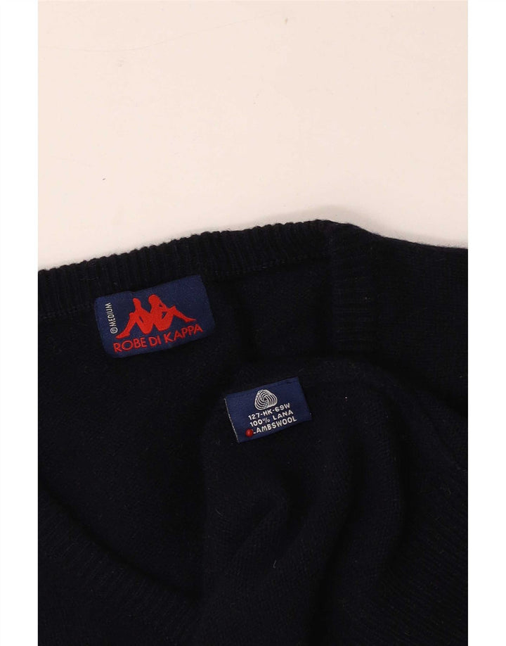 Kappa Pull Col V Homme Bleu Marine Moyen Laine d'Agneau