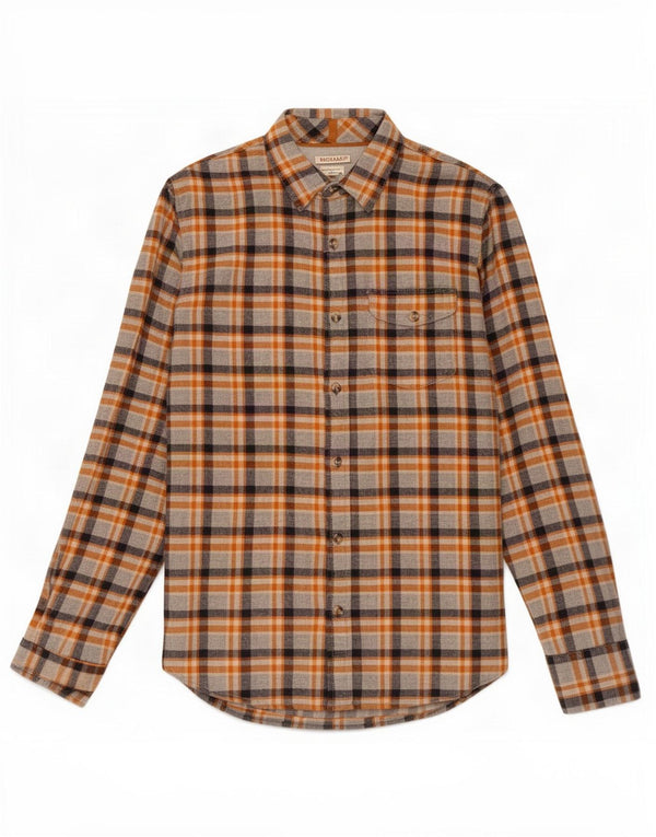 Fat Face Chemise Regular Fit en Flanelle pour Homme en Coton à Carreaux Gris Petit