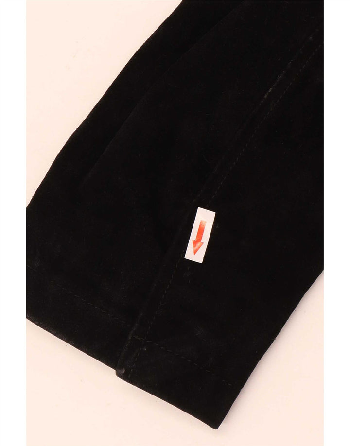 Sisley Veste en daim pour homme UK 38 Cuir noir moyen
