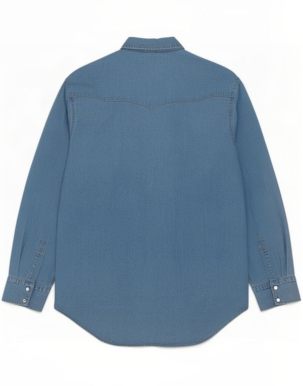 Chemise en denim homme vintage XL coton bleu
