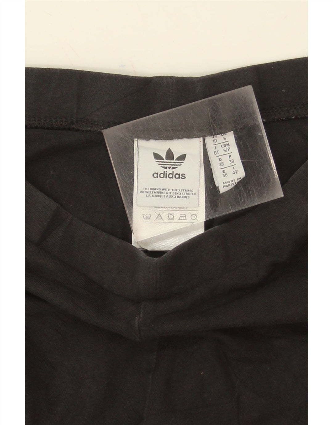 ADIDAS Womens Leggings UK 10 Small Black Cotton Vintage Adidas and Second-Hand Adidas from Messina Hembry 