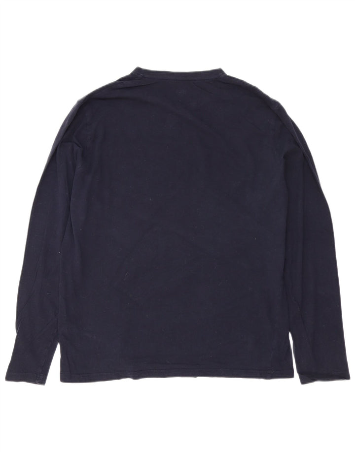 MARKS & SPENCER Haut Homme Manches Longues Petit Bleu Marine Coton
