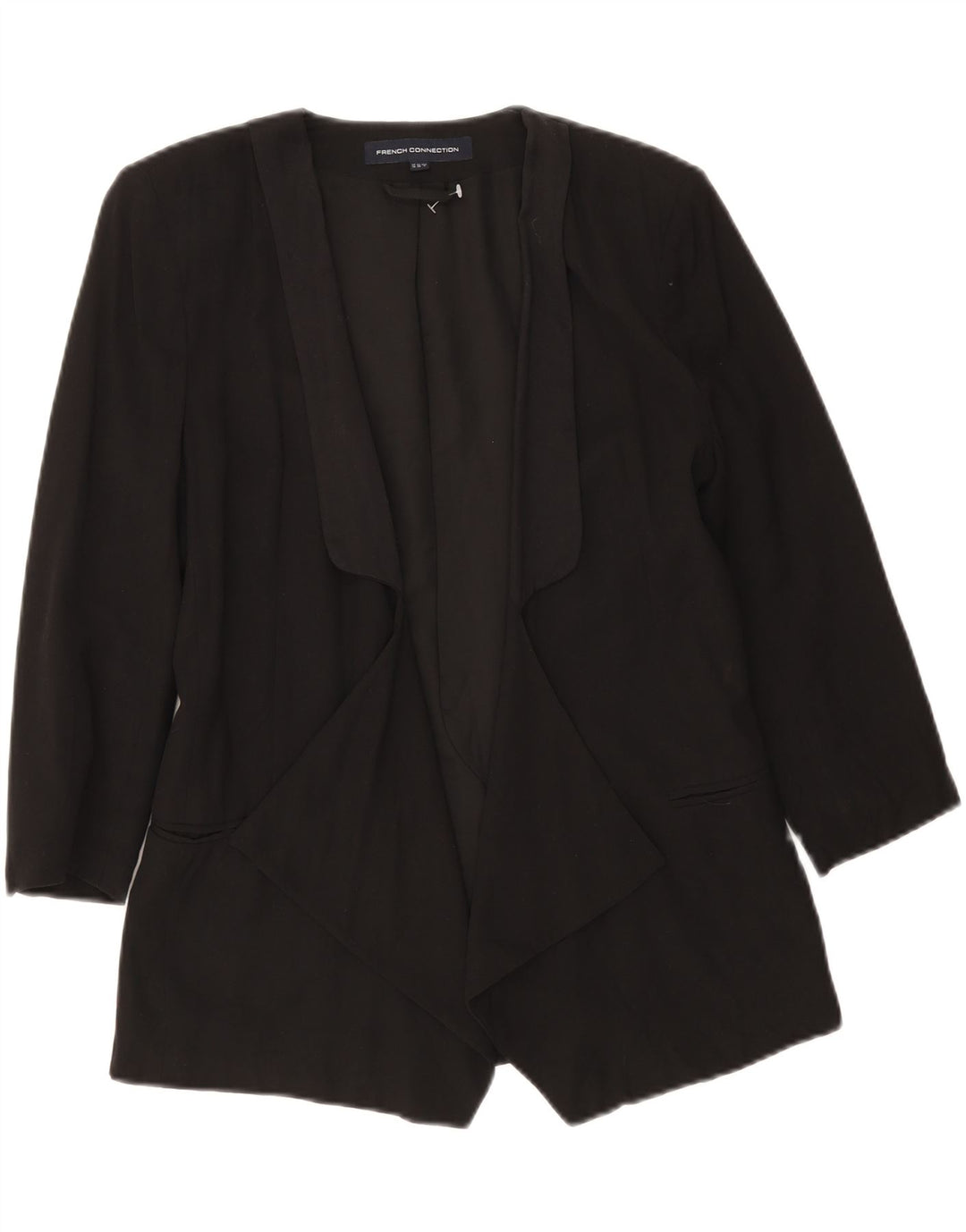 French Connection Veste blazer ouverte à manches 3/4 pour femme UK 10 Small Noir