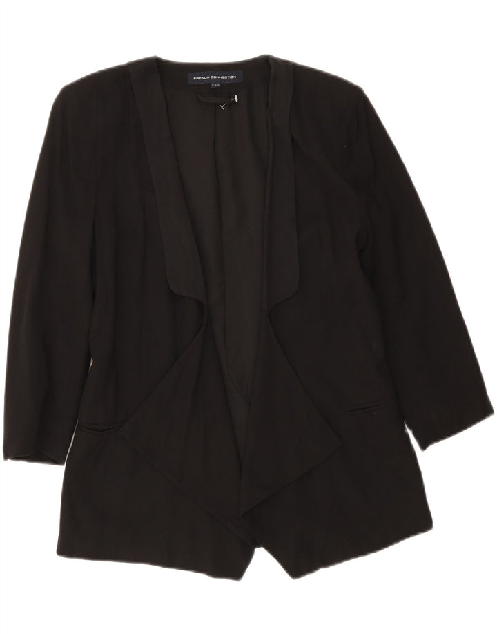 French Connection Veste blazer ouverte à manches 3/4 pour femme UK 10 Small Noir