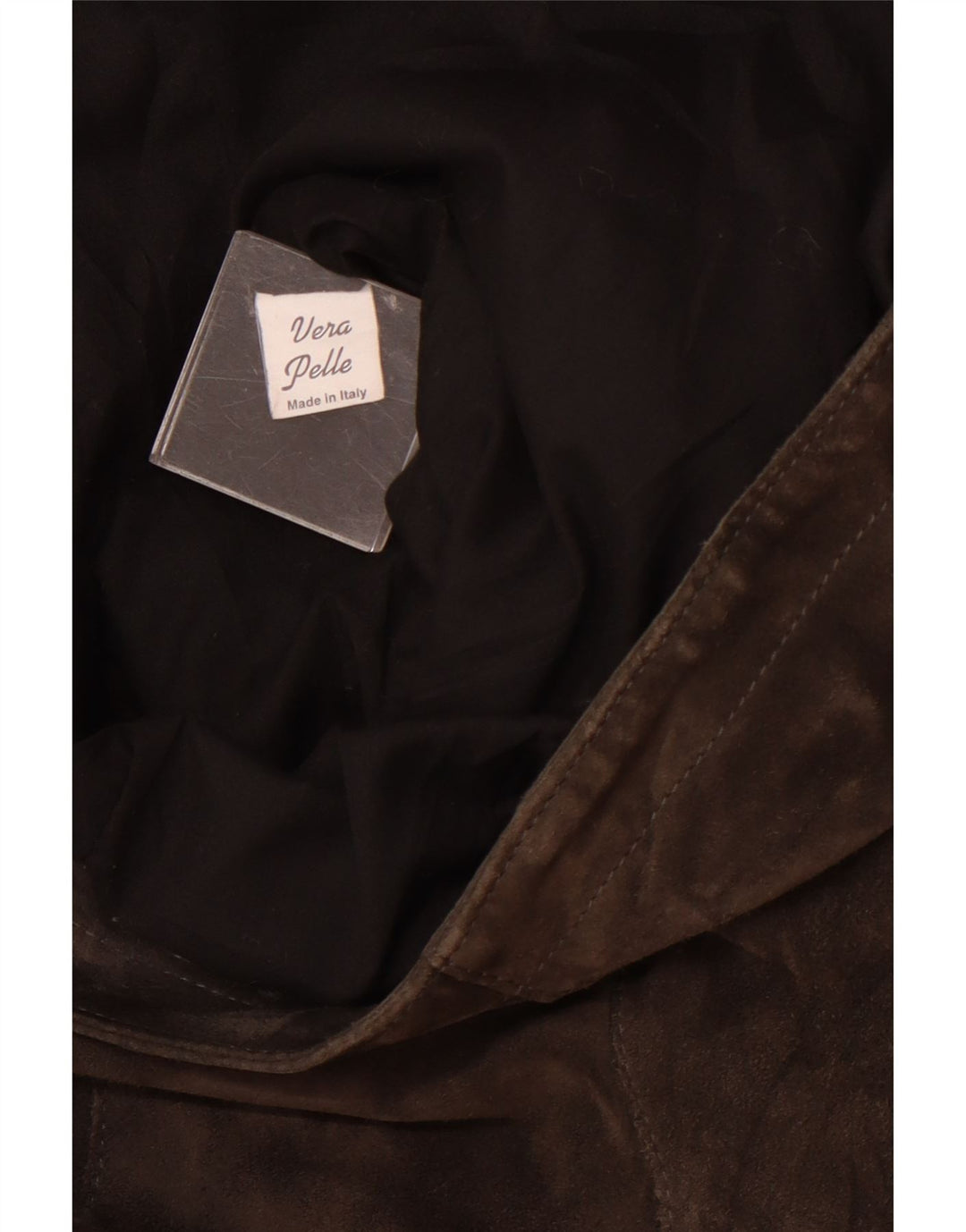 veste en daim femme vintage UK 12 cuir brun moyen