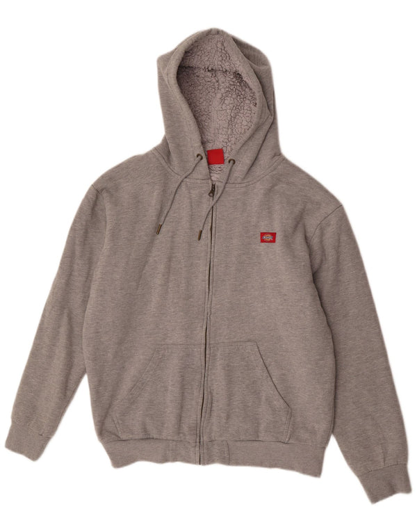 Dickies Pull à capuche zippé Sherpa pour hommes, grand coton gris