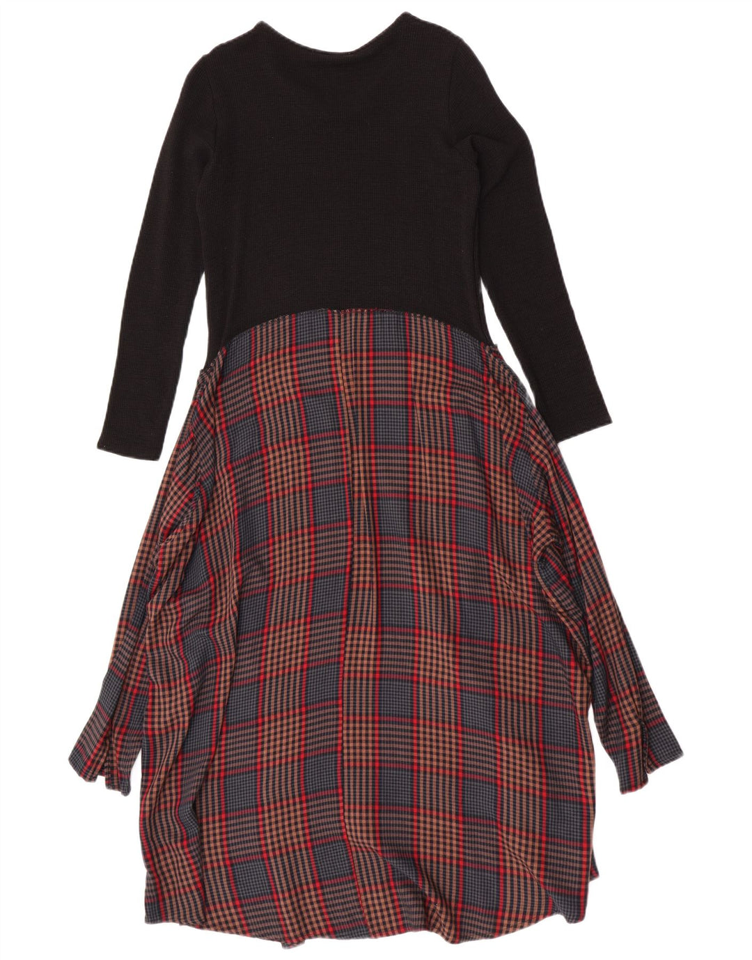 Zara Robe longue à manches longues pour femme UK 12 Medium Black Check
