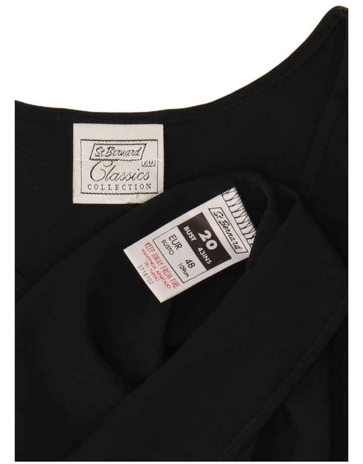 ST. BERNARD Womens Sleeveless Blouse Top UK 20 2XL Black Polyester