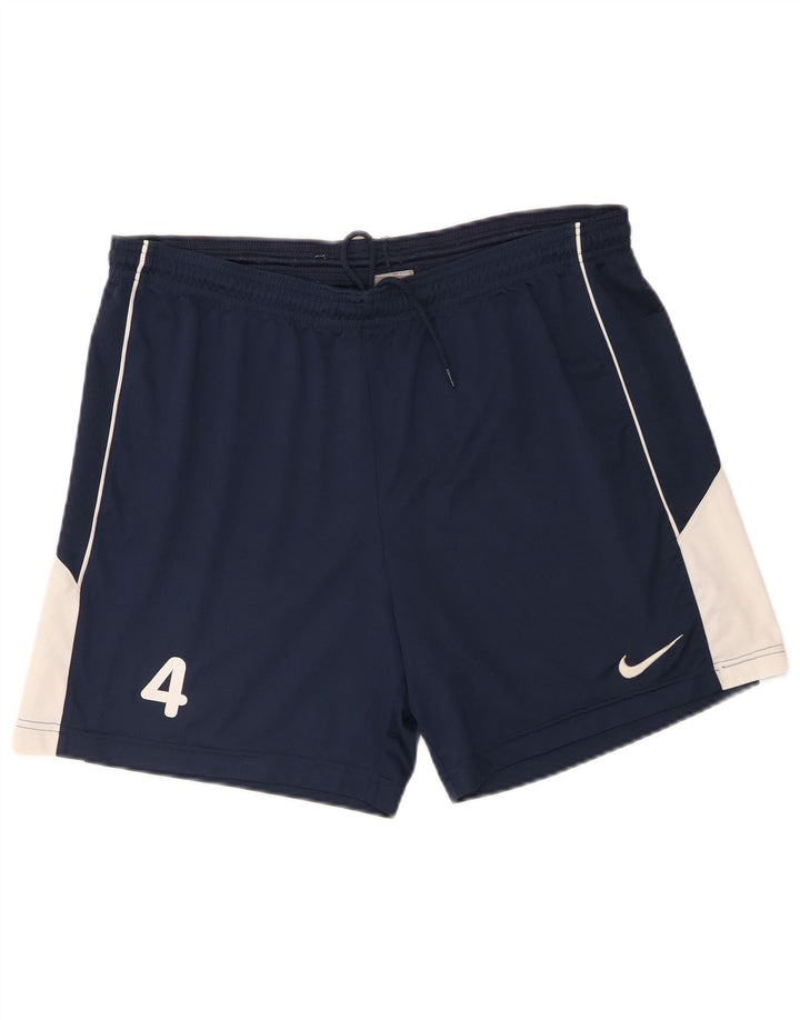Nike Short de sport pour homme Large en polyester color block bleu marine