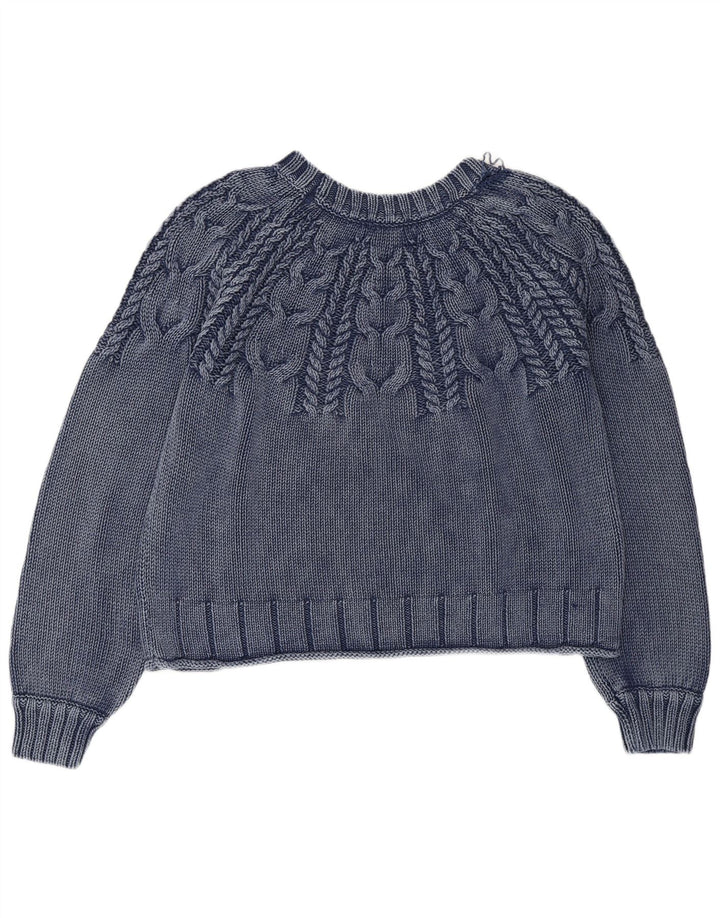 WHITE STUFF Pull court à col bateau pour femme UK 16 Large Bleu marine