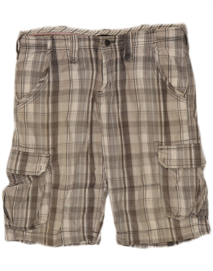 Scorpion Bay Short cargo pour homme W34 en coton à carreaux gris grand