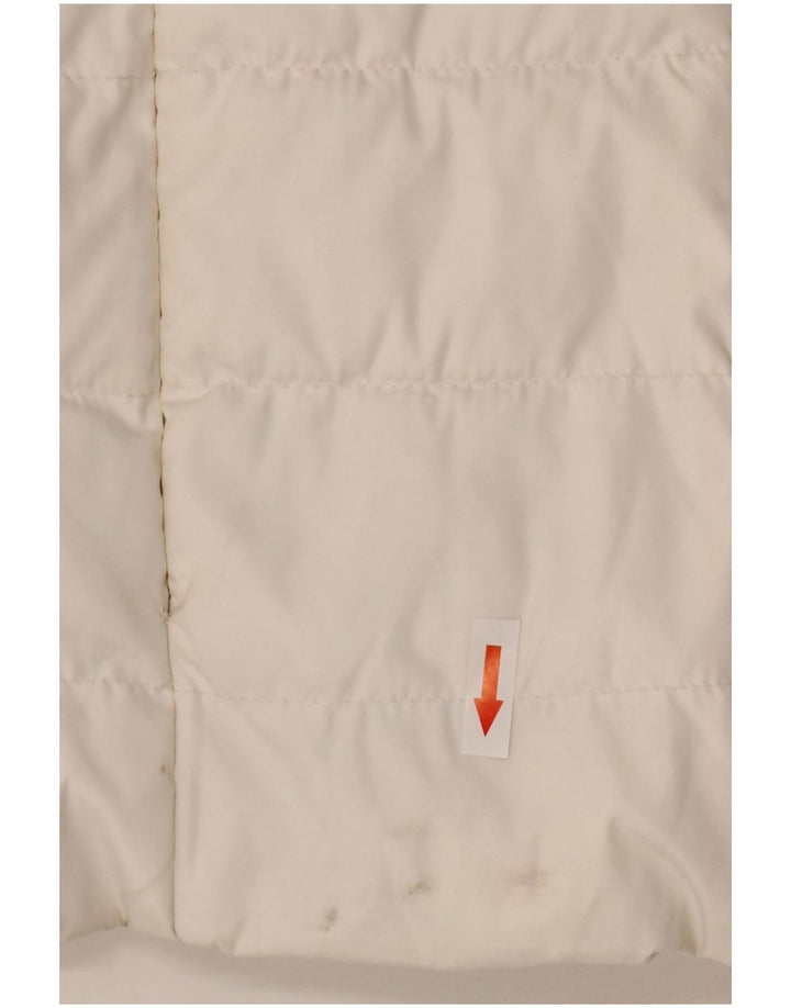 Superdry Veste matelassée à capuche pour femme UK 14 Large Blanc Polyester