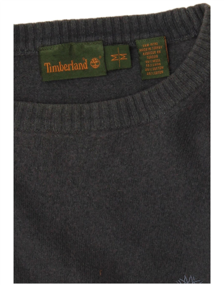 TIMBERLAND Pull col bateau pour femme UK 14 Laine gris moyen