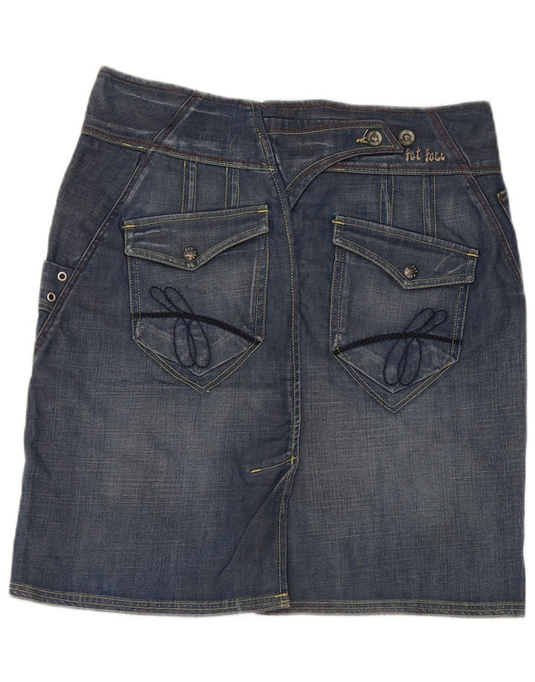 Fat Face Jupe en jean pour femme UK 10 Small W32 Bleu Coton