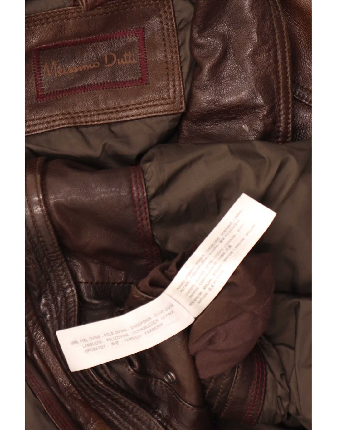 Massimo Dutti Veste utilitaire en cuir pour homme UK 44 2XL Marron