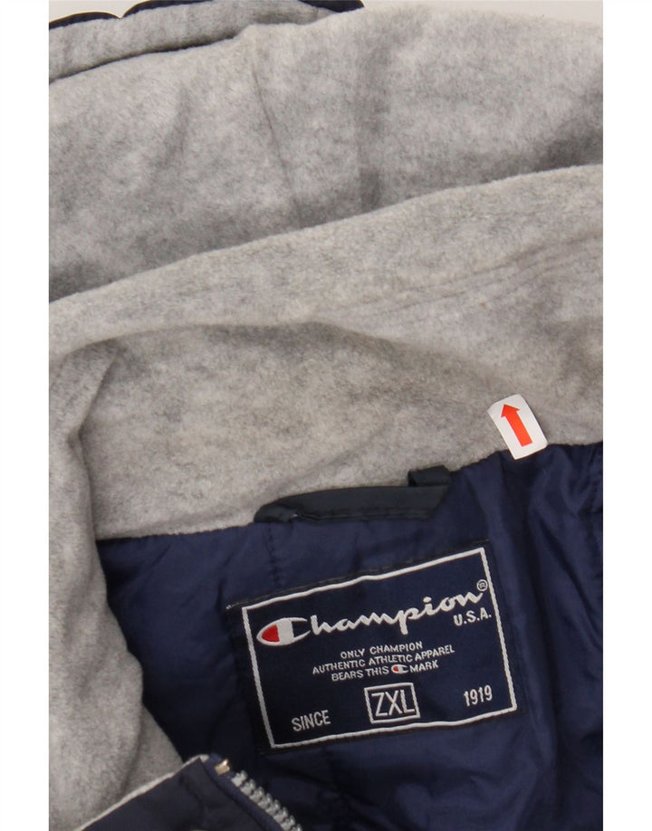 CHAMPION Mens Oversized Hooded Padded Jacket UK 44 2XL Navy Blue Vintage Champion and Second-Hand Champion from Messina Hembry 