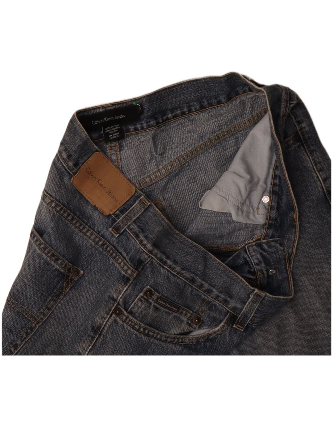 CALVIN KLEIN Jean droit homme W34 L30 bleu coton