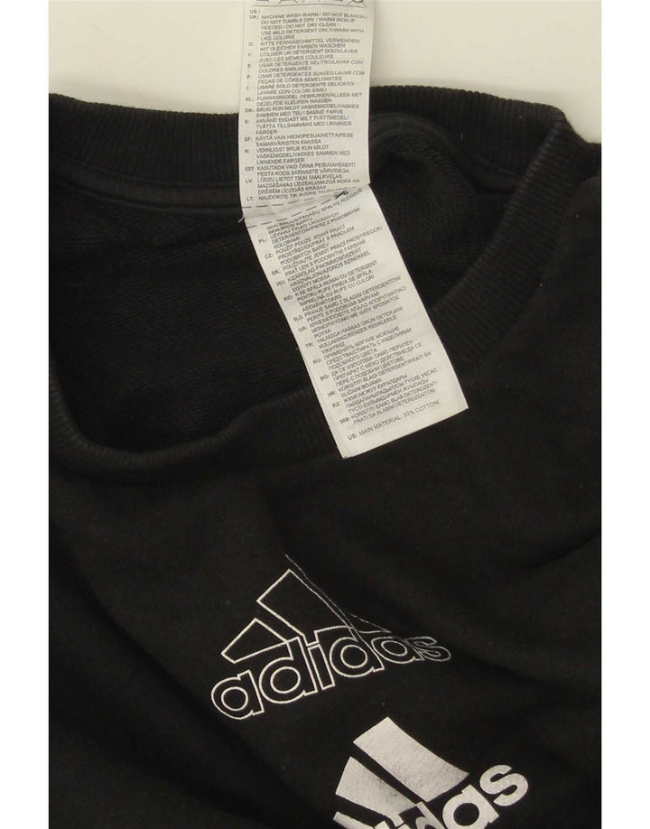 Adidas Sweat-shirt surdimensionné graphique pour femme UK 8/10 Petit Noir