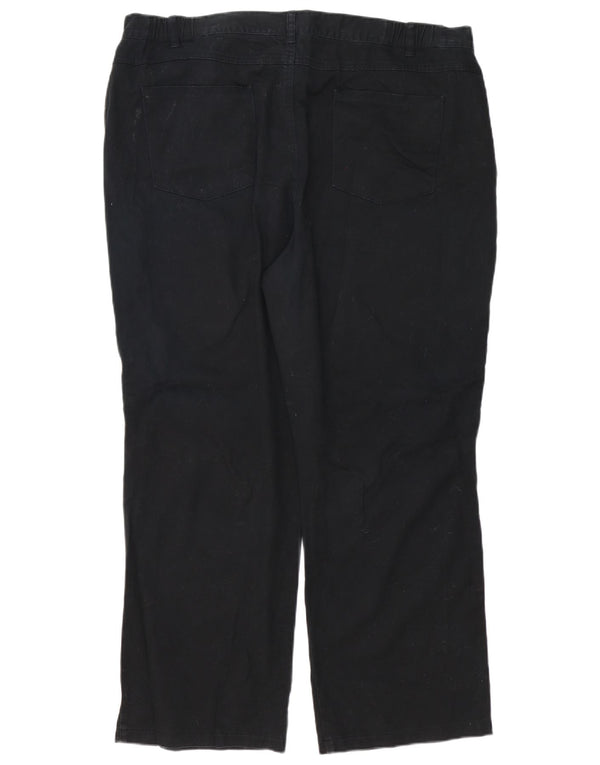 Marks & Spencer Pantalon droit décontracté pour femme UK 22 3XL W42 L29 Noir