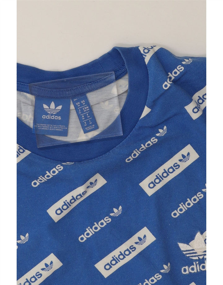 ADIDAS Mens Graphic T-Shirt Top Medium Blue Cotton Vintage Adidas and Second-Hand Adidas from Messina Hembry 