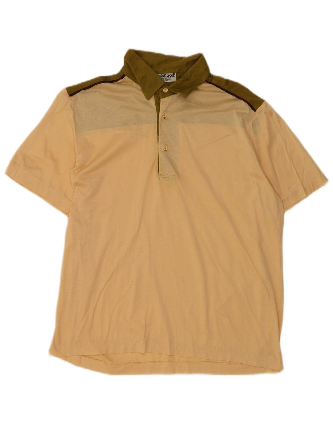 Polo Vintage Homme IT 50 Beige Moyen Colorblock