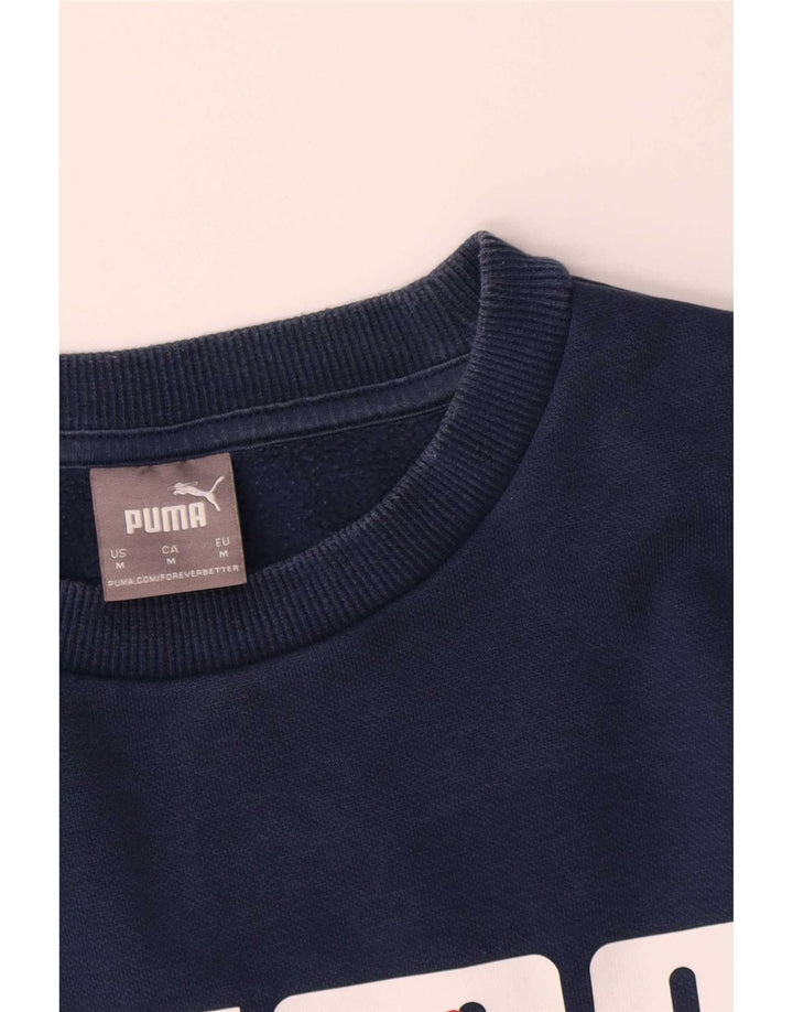 Puma Sweat-Shirt Graphique Homme Bleu Marine Moyen Coton