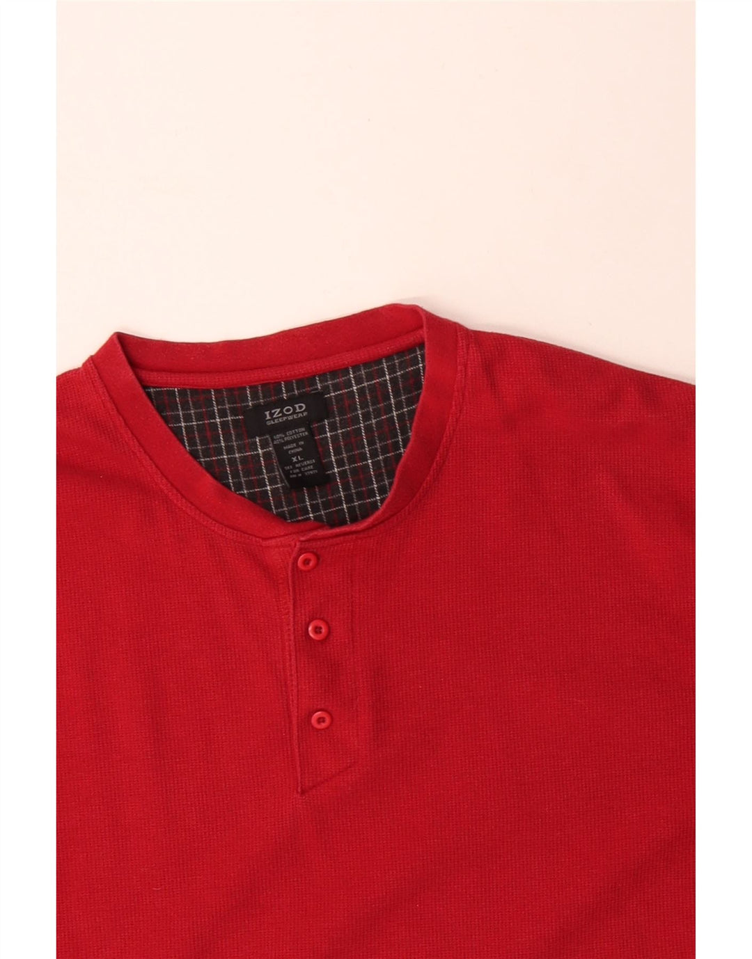 IZOD Haut de Nuit Homme Manches Longues XL Coton Rouge