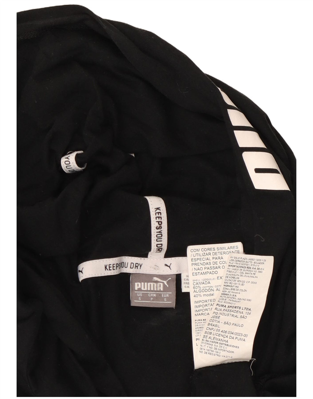 PUMA Haut graphique à capuche à manches longues pour femme UK 10 Small Noir Coton