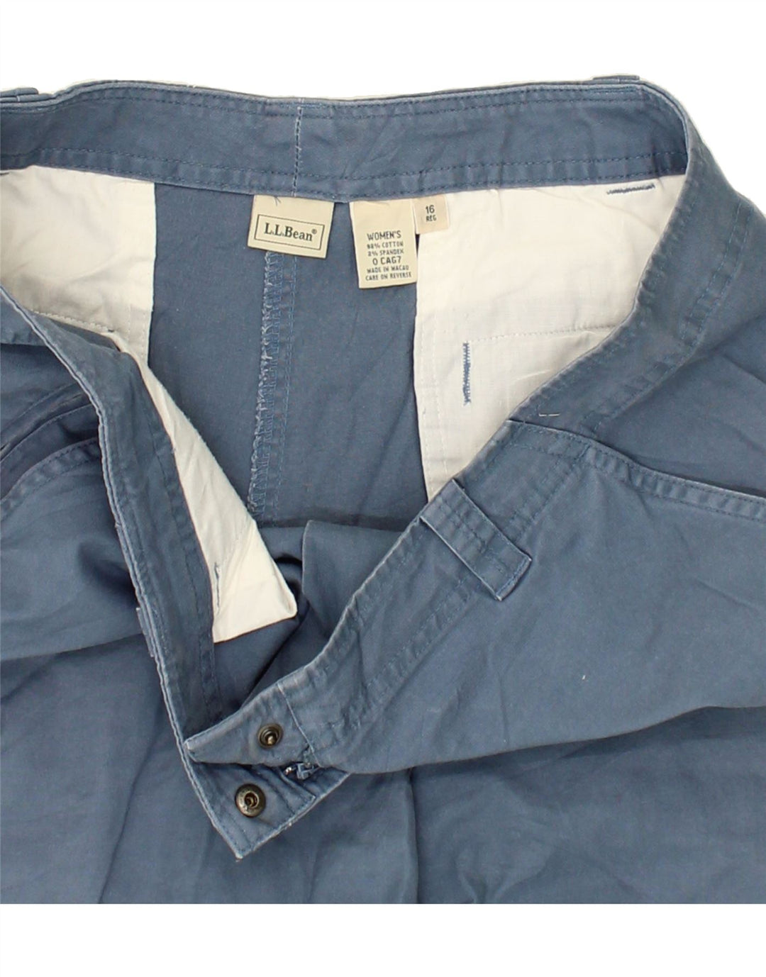 L.L.BEAN Womens Cargo Shorts US 16 2XL W36  Blue Cotton Vintage L.L.Bean and Second-Hand L.L.Bean from Messina Hembry 