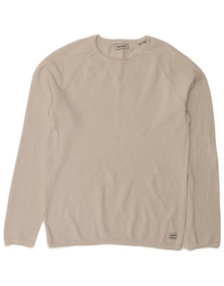 Jack & Jones Pull Col Bateau Homme Blanc Moyen Coton